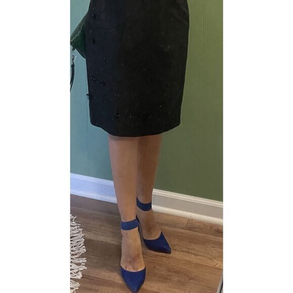 Steve Madden Blue Suede Elastic Ankle Strap Pointed Toe Stiletto Heels Size - Picture 9 of 9